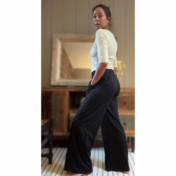 Maillot mérinos personnalisé : Pantalon palazzo adulte/Capri/Short