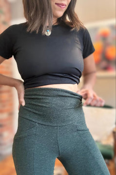 Maillot mérinos personnalisé : Leggings de poche sportifs pour adultes (option courte/capri/pleine longueur)