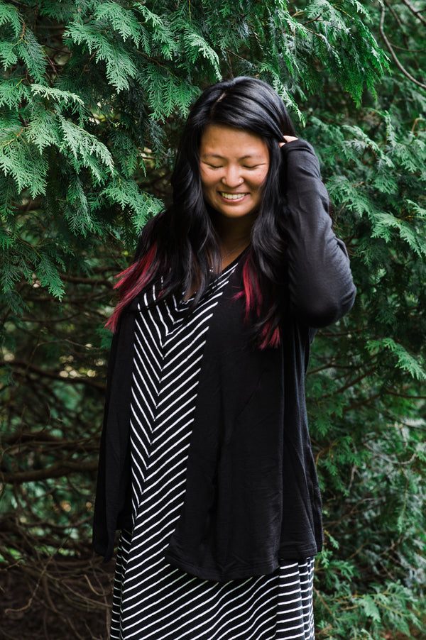 Maillot mérinos personnalisé : Cardigan ouvert pour adulte