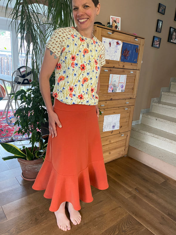 Maillot mérinos personnalisé : jupe trapèze adulte avec options de poche et de style