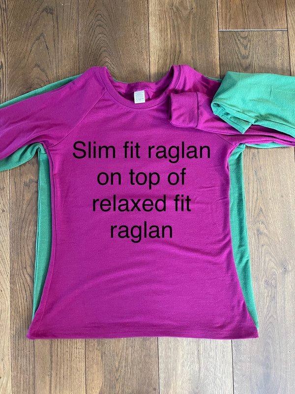 Slim Fit Raglan Shirt (sleeve, length, hood, pocket options)