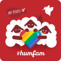 #humfam magnets/pins